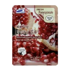 Маска тканевая с экстрактом граната Fresh Pomegranate Mask Sheet 23 гр - 3W Clinic