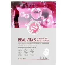 Маска на тканевой основе с витаминным комплексом Real Vita 8 Complex Pro Bright up mask 25 гр - Enough