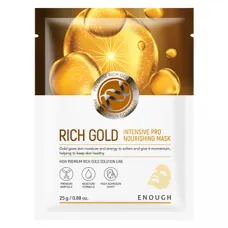 Маска на тканевой основе питательная с золотом Rich Gold Intensive Pro Nourishing mask 25 гр - Enough