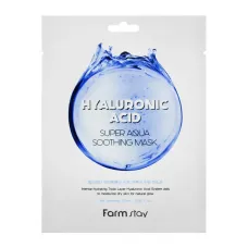Маска тканевая суперувлажняющая с гиалуроновой кислотой Hyaluronic Acid Super Aqua Soothing mask, 25 мл - FarmStay