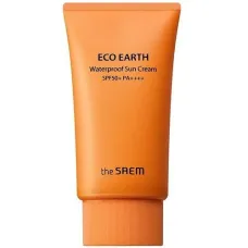 Крем солнцезащитный водостойкий Eco Earth Waterproof Sun Cream SPF 50+ PA++++ 50 гр - The Saem
