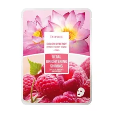 Маска тканевая на основе цветов лотоса и малины DEOPROCE COLOR SYNERGY EFFECT SHEET MASK PINK 20 гр