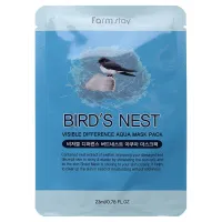 Маска тканевая с экстрактом ласточкиного гнезда FarmStay VISIBLE DIFFERENCE BIRDS NEST AQUA MASK PACK 23 мл
