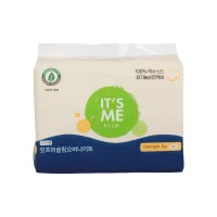 Прокладки женские гигиенические с крылышками ночные, 5 капель Its Me Slim Organic Cotton Pads Overnight 8p