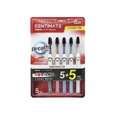 Набор щеток зубных Dentimate Daily Breath Care Charcoal Ultra-Fine Bristle Toothbrush (5+5ea)