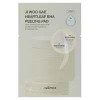 Пэды для лица тонизирующие с экстрактом хауттюйнии CELIMAX JI WOO GAE HEARTLEAF BHA PEELING PAD 2 PADS