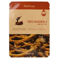 Маска тканевая для лица с экстрактом корня красного женьшеня FarmStay VISIBLE DIFFERENCE MASK SHEET RED GINSENG 23 мл