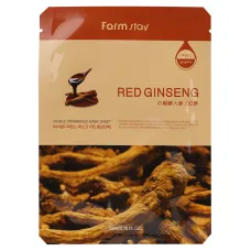 Маска тканевая для лица с экстрактом корня красного женьшеня FarmStay VISIBLE DIFFERENCE MASK SHEET RED GINSENG 23 мл
