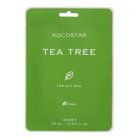 Vegan MASK TEA TREE Тканевая маска для жирной кожи с экстрактом чайного дерева 25 мл - Kocostar
