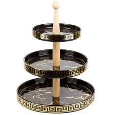 Блюдо 3-х ярусное Черный мрамор 25*25*32,5 см