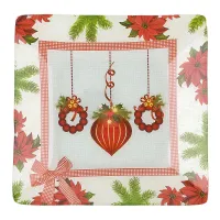 Блюдо Красный кардинал 15*15*1 см (стекло)