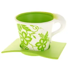 Горшок для цветов с поддоном Салатовый узор d=15 см h=13,5 см v=1250 мл