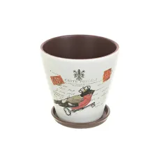 Горшок для цветов с поддоном Снегирь d=18 см h=17см v=2300 мл (конус)