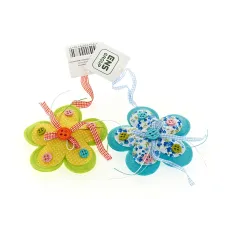 Изделие декоративное (подвесное) Ромашка 15*15*3,5 см (2 вида) (искусственный войлок, текстиль)