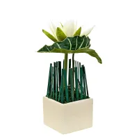 Композиция декоративная (с подсветкой) Белая лилия (с эффектом натуральных лепестков)