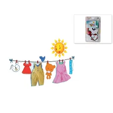 Крючки настенные, набор 5 штук с декоративной наклейкой Детство 150х60 см (выдерживает вес до 5кг.)