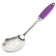 Ложка поварская с прорезями 31*7*1,5 см (фиолетовый) (нержавеющая сталь, пластик)