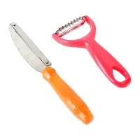 Набор: нож - шинковка и овощечистка 7*21*1 см (в ассортименте) (нержавеющая сталь, полипропилен)