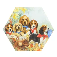 Подставка под горячее с пробкой Щенки на прогулке 16*14*0,7 см (3 вида)