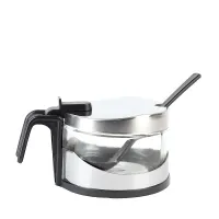 Сахарница с ложкой d=9 см h=7 см v=250 мл (стекло/металл)