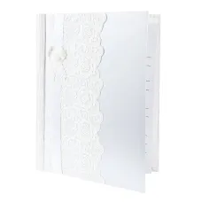 Свадебная книга для записи пожеланий Кружева (16 листов) 21*27*2 см (с декоративными стразами)