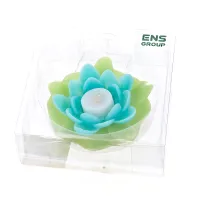 Свеча декоративная (светодиодная, водоплавающая) Лотос d=12 см h=5,5 см (батарейка-1 CR2032)