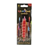 Свеча декоративная в пластиковой оболочке Color Flame d=1,5 см h=9 см (красная)
