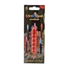 Свеча декоративная в пластиковой оболочке Color Flame d=1,5 см h=9 см (красная)