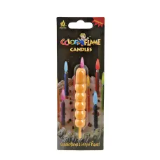 Свеча декоративная в пластиковой оболочке Color Flame d=1,5 см h=9 см (оранжевая)