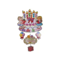 Украшение декоративное (подвесное, ламинированный картон с накладными деталями) С Днем Рождения!