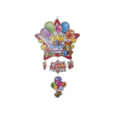 Украшение декоративное (подвесное, ламинированный картон с накладными деталями) С Днем Рождения!