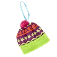 Украшение декоративное (подвесное) Шапка 9*7*8 см (полиэстер)