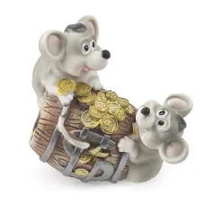 Фигурка декоративная (копилка) Мышки на бочке 13*8*12 см