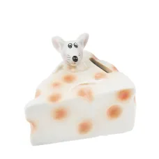 Фигурка декоративная (копилка) Мышь на сыре 9*7,5*7 см