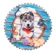Фигурка декоративная (магнит) Собачка-кок d=7 см b=0.5 см (6 видов) (керамика)