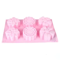 Форма силиконовая для выпечки 6 ячеек Цветочный хоровод 7*7*3,5 см/27*17*3,5 см (4 вида)