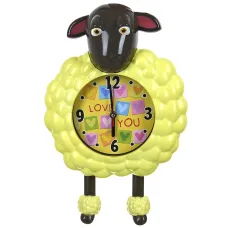 Часы настенные (с маятником) Овечка 26,5*9*43 см (5 видов) (часы-батарейка 1 АА в комплект не входит)