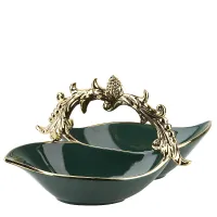 Менажница 2-х секционная Малахит 30*18*14 см v=2*250 мл