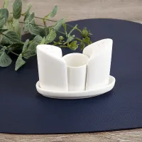 Набор для специй солонка/перечница/подставка для зубочисток Маршмеллоу 13*4,5*9,5 см (фарфор)