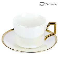 Фарфоровый чайный набор 4 предмета Pearl (2 персоны) v=200 мл