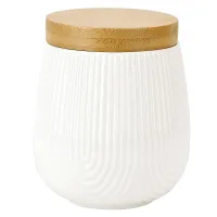 Банка для сыпучих продуктов Naturel 10х10х12,5 см v 600 мл с бамбуковой крышкой