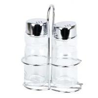 Набор для специй 2 предмета (солонка, перечница) на подставке 8,5х4х10 (стекло)