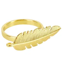 Кольцо для салфеток Перо (золото) 5,5х2х4 см