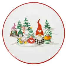 Блюдо Рождественские гномы d=24 см (керамика)