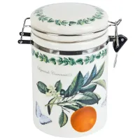 Банка для сыпучих продуктов (клипс) Fruit Garden 15х10х16 см v=800 мл (керамика)