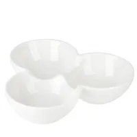 Менажница 3-х секционная Naturel 25*25*5,5 см (фарфор)