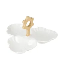 Менажница 3-х секционная Naturel 20*20*13 см (фарфор)