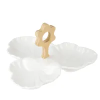 Менажница 3-х секционная Naturel 23*23*13,5 см (фарфор)