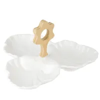 Менажница 3-х секционная Naturel 28*28*15 см (фарфор)