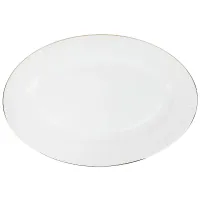 Блюдо Prime 31*20,5*2,7 см с золотой окантовкой (фарфор)